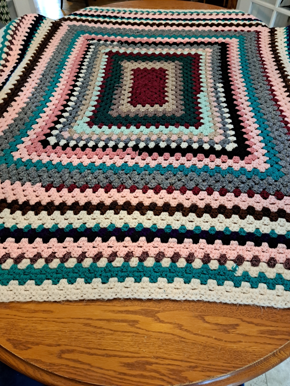 Handmade Multicolor Crochet Granny Square Throw Blanket